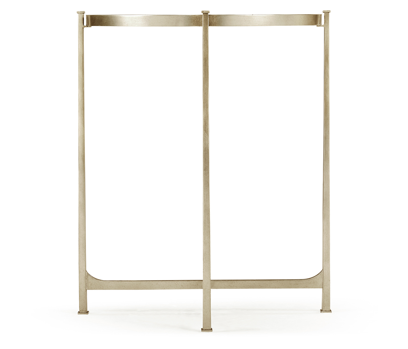 Small Églomisé & Silver Iron Demilune Console