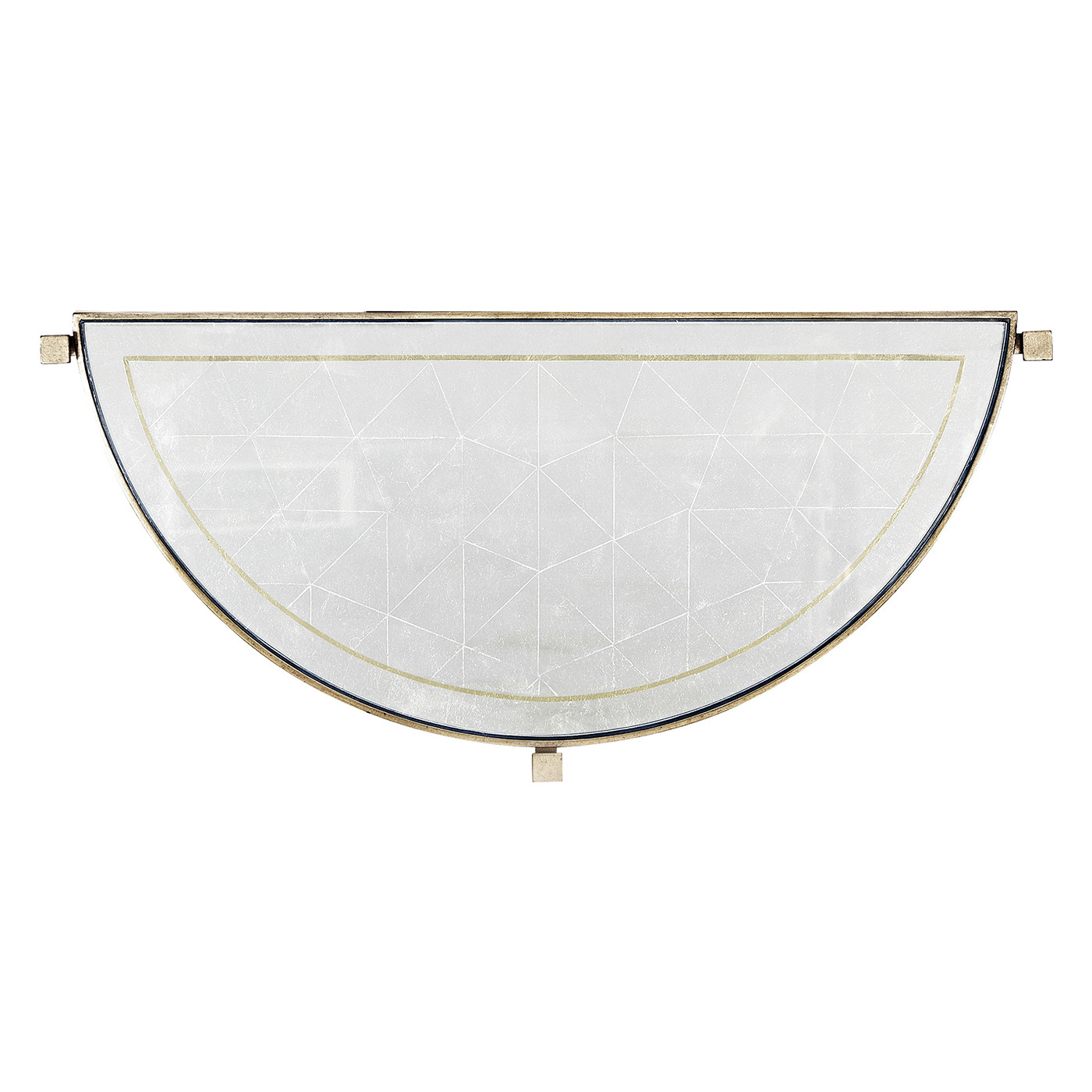 Small Églomisé & Silver Iron Demilune Console