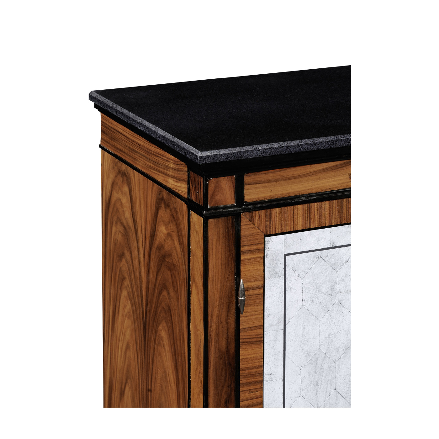 Rosewood & ebonised marble topped side cabinet