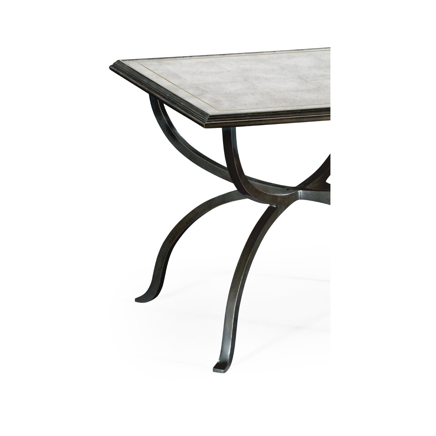 Églomisé & Bronze Iron Set of Two Tables