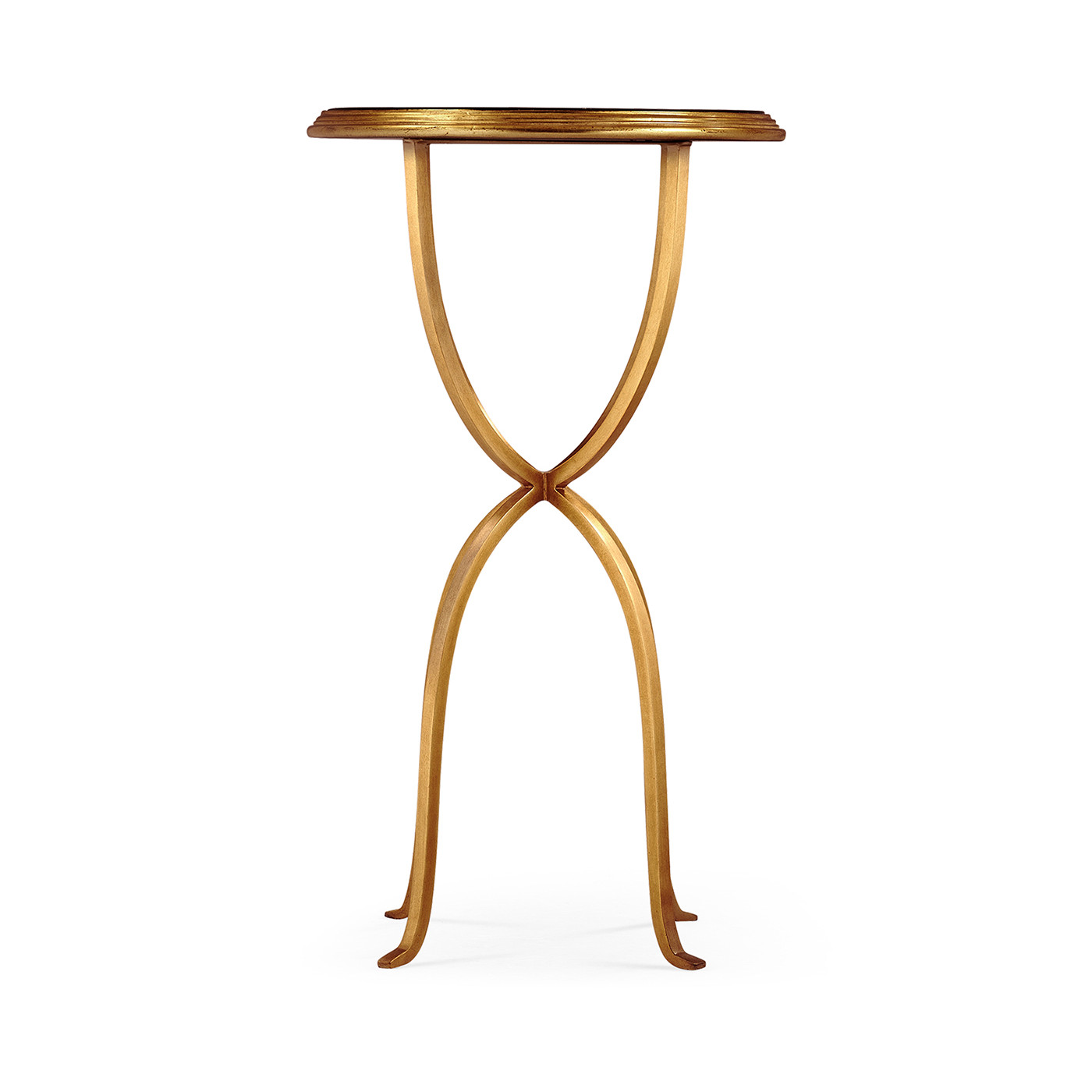 Églomisé & Gilded Iron Lamp Table with Bunched Legs