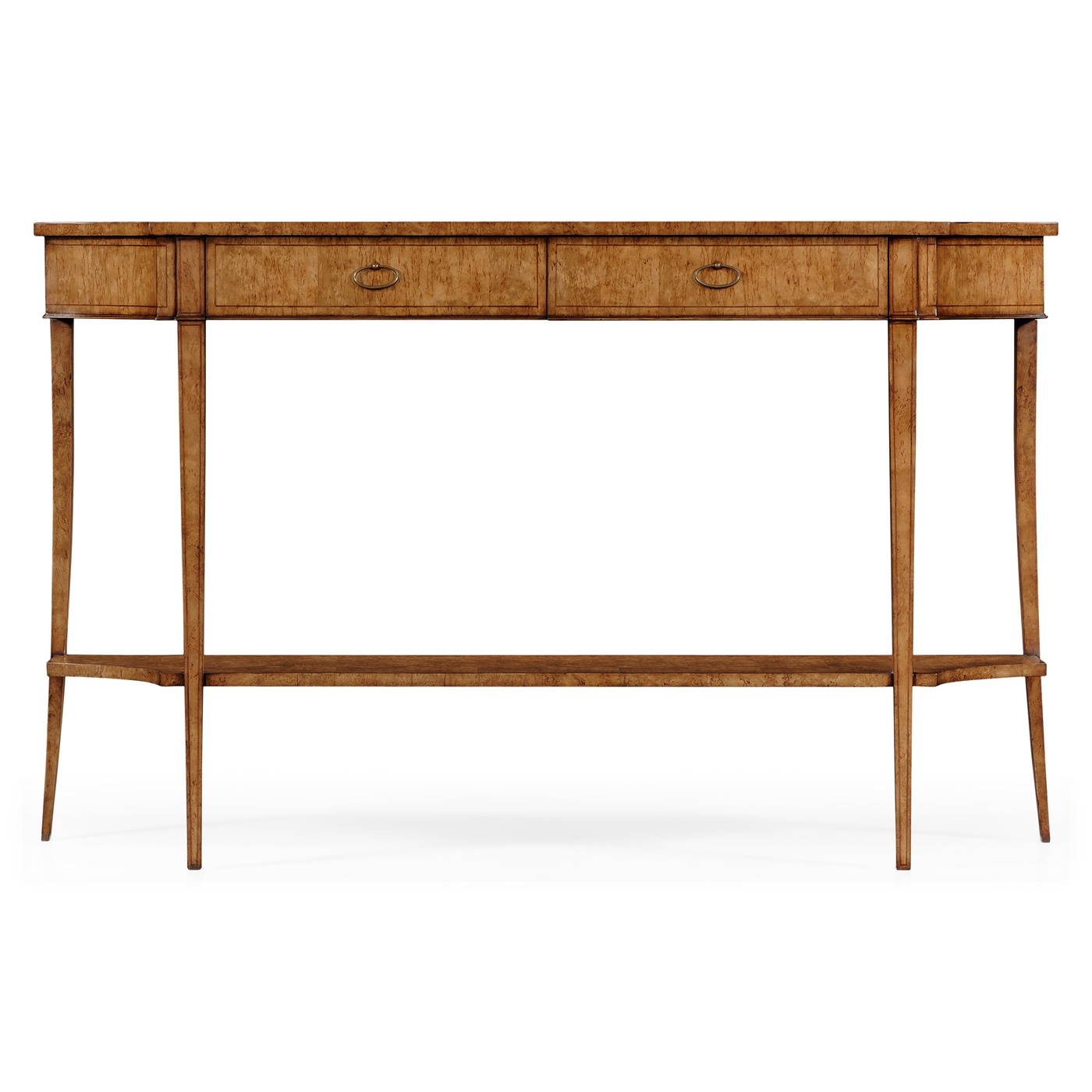Large Biedermeier Light Walnut Masur Birch Console Table