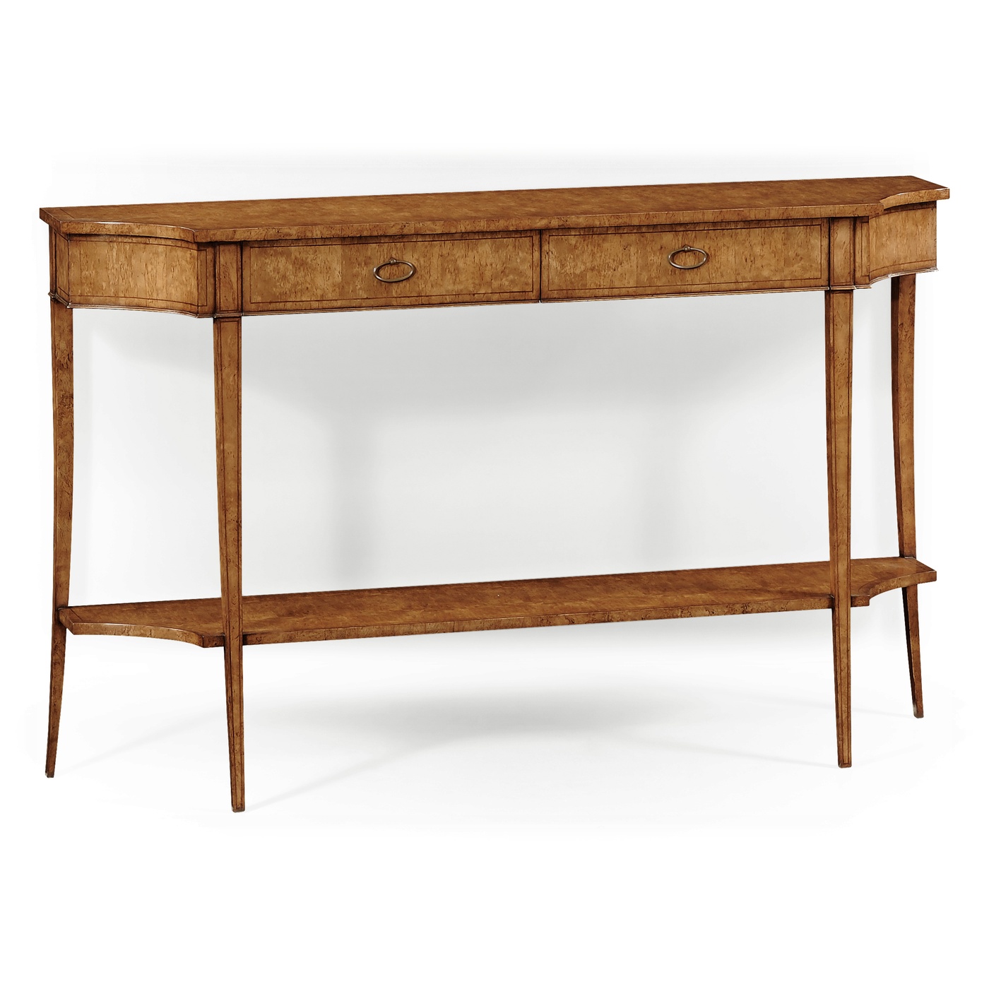 Large Biedermeier Light Walnut Masur Birch Console Table