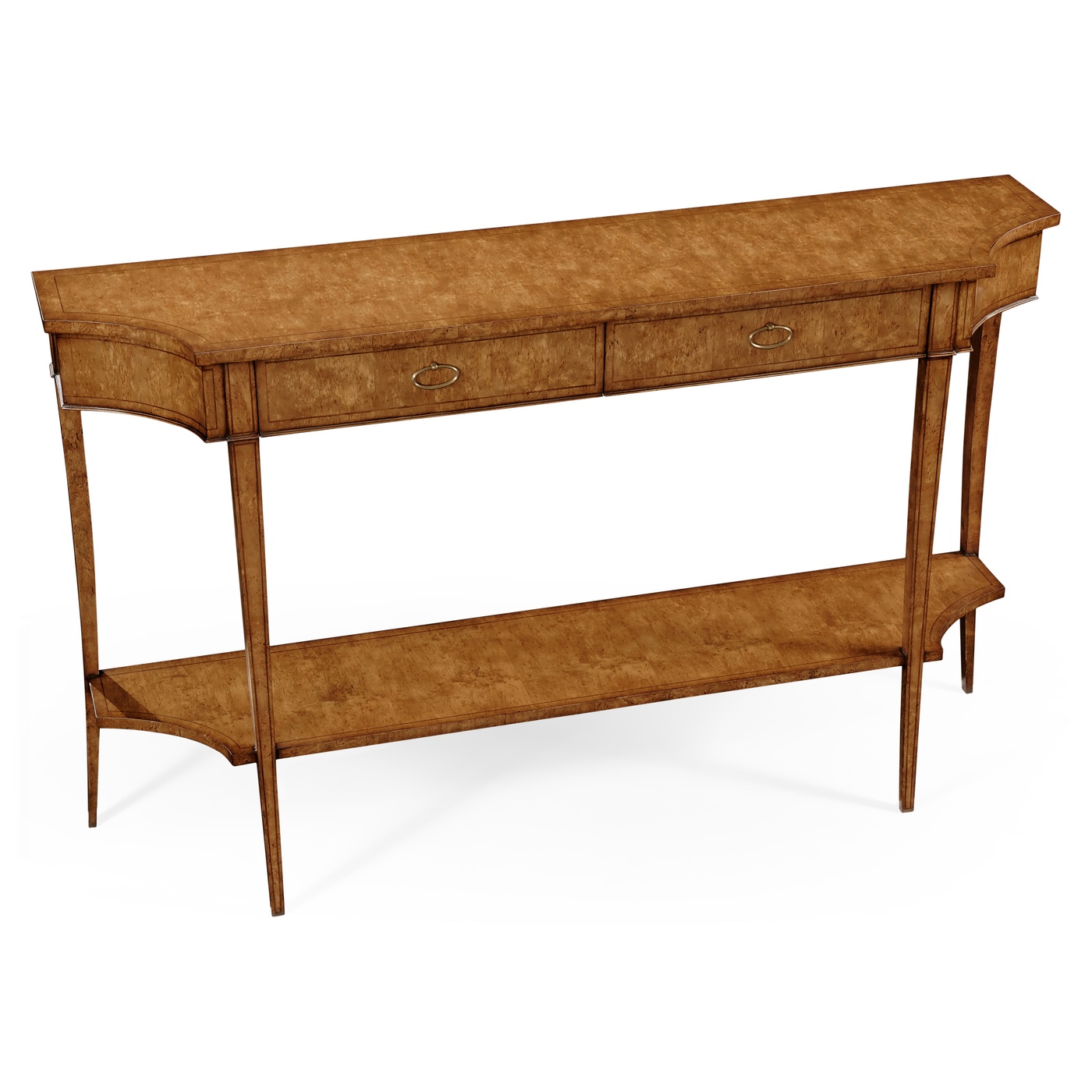 Large Biedermeier Light Walnut Masur Birch Console Table
