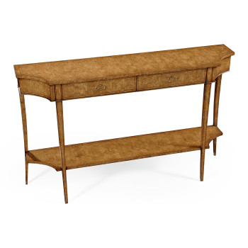 Large Biedermeier Light Walnut Masur Birch Console Table