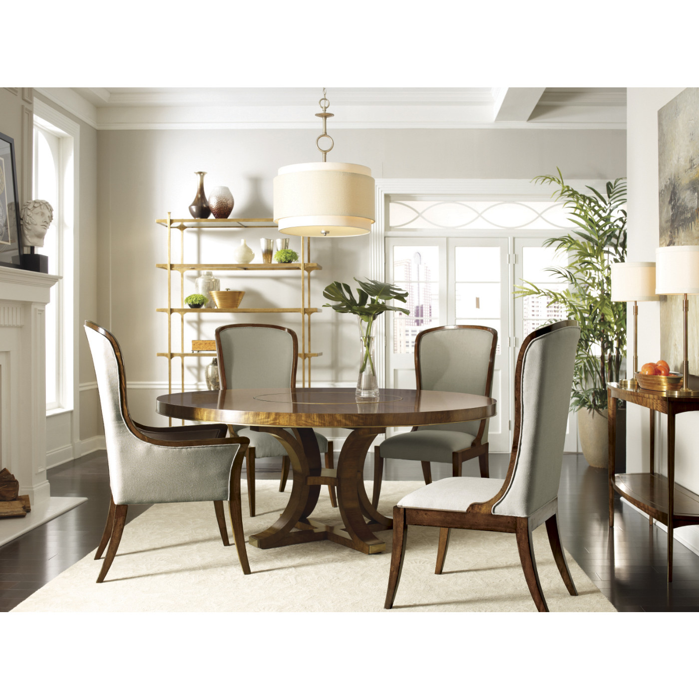 Églomisé & Bronze Iron Six-Tier Étagère