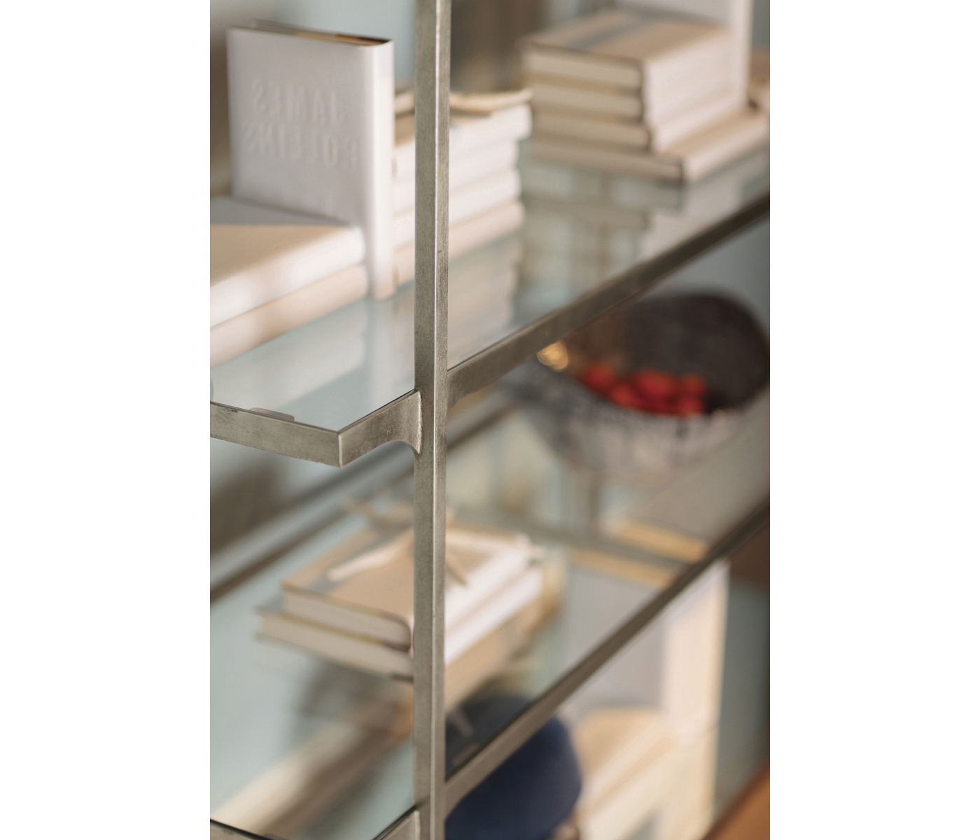 Églomisé & Bronze Iron Six-Tier Étagère