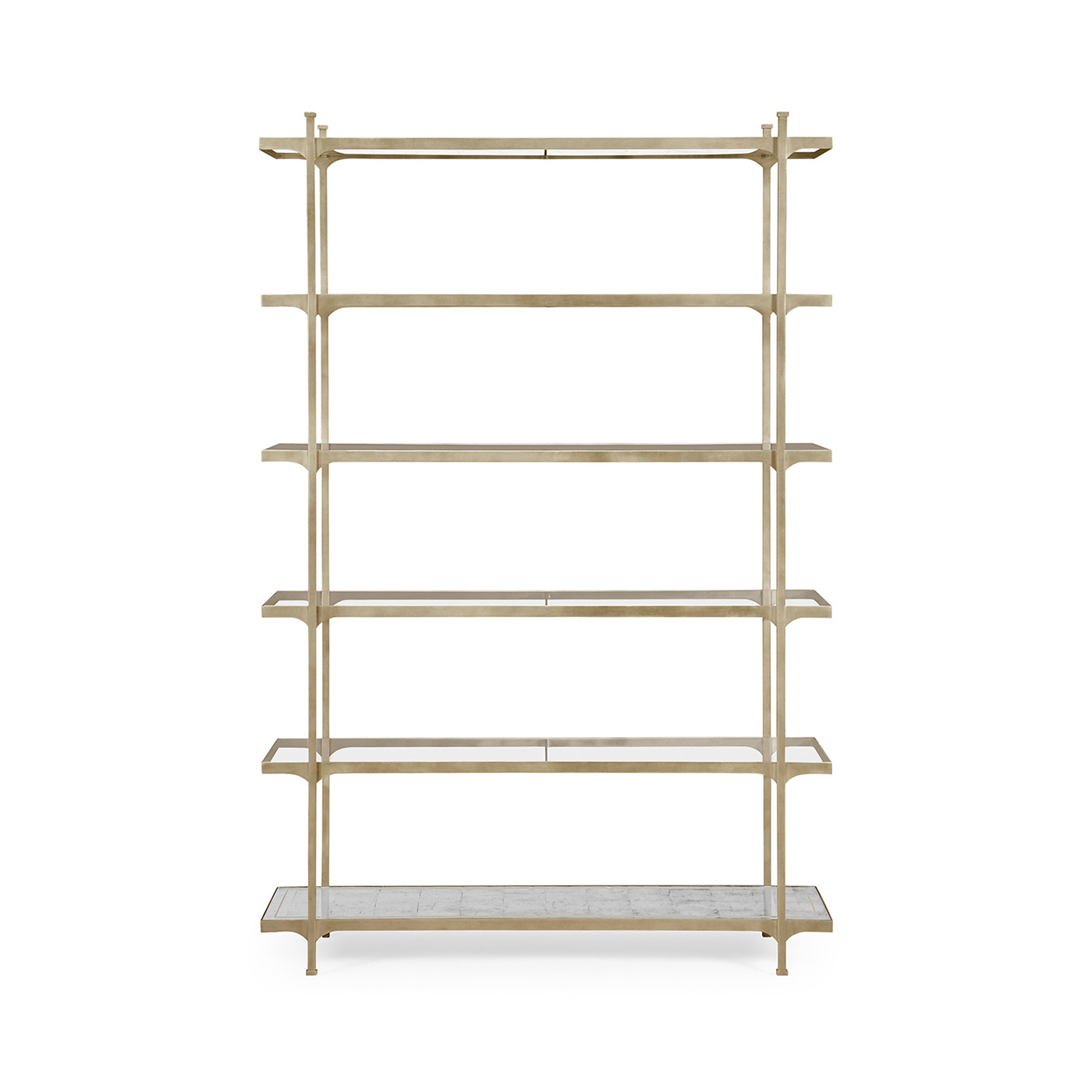 Églomisé & Silver Iron Six-Tier Étagère