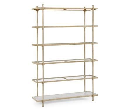 Églomisé & Silver Iron Six-Tier Étagère