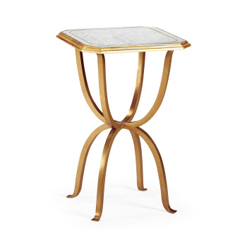 Églomisé & Gilded Iron Octagonal Side Table
