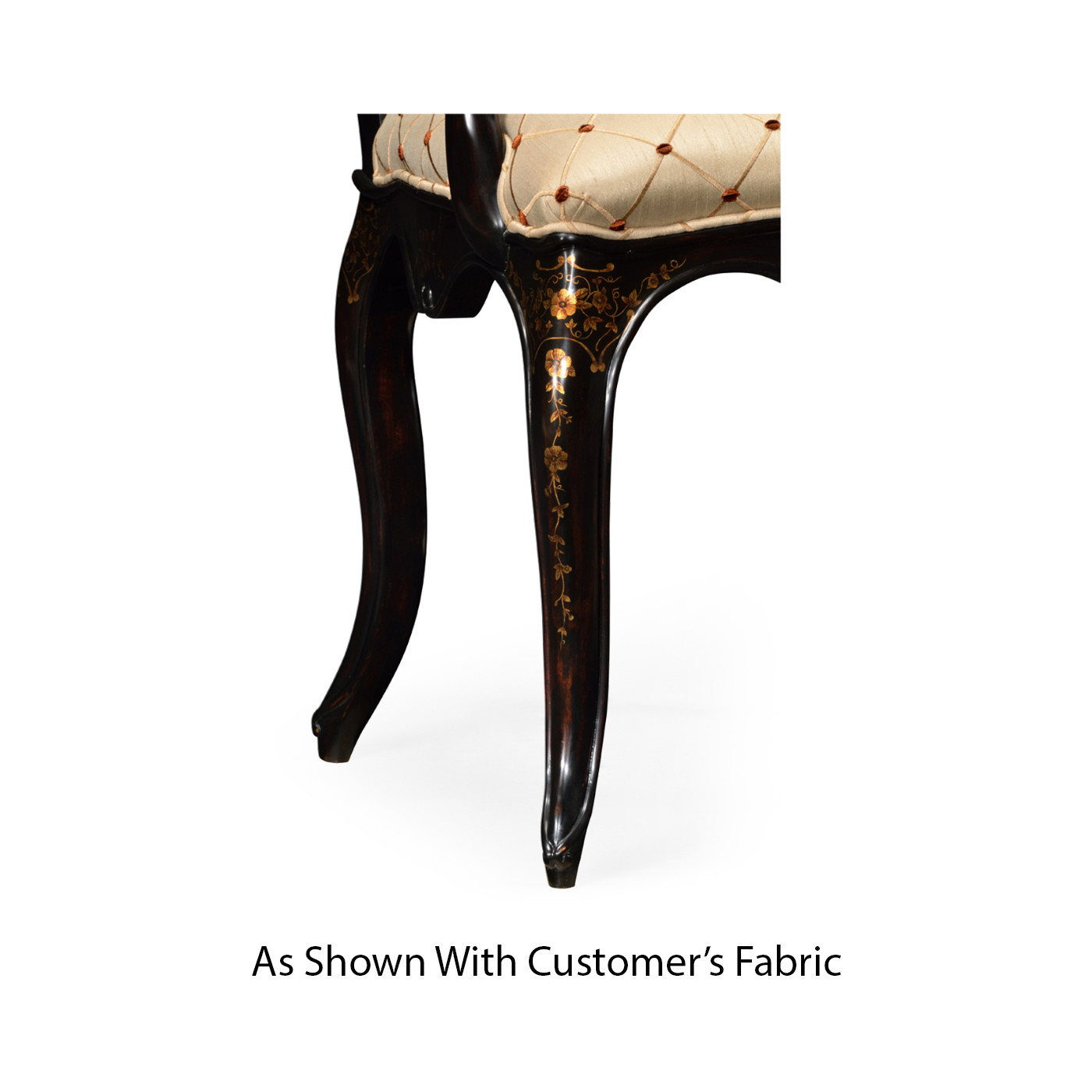 Black & Gilded Floral Arm Chair