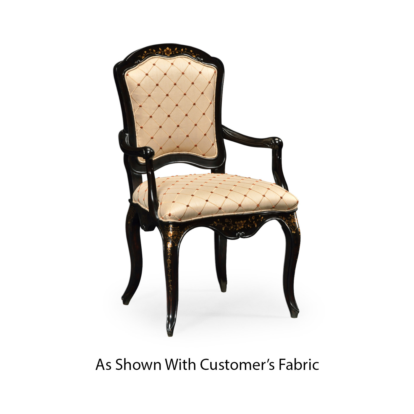 Black & Gilded Floral Arm Chair