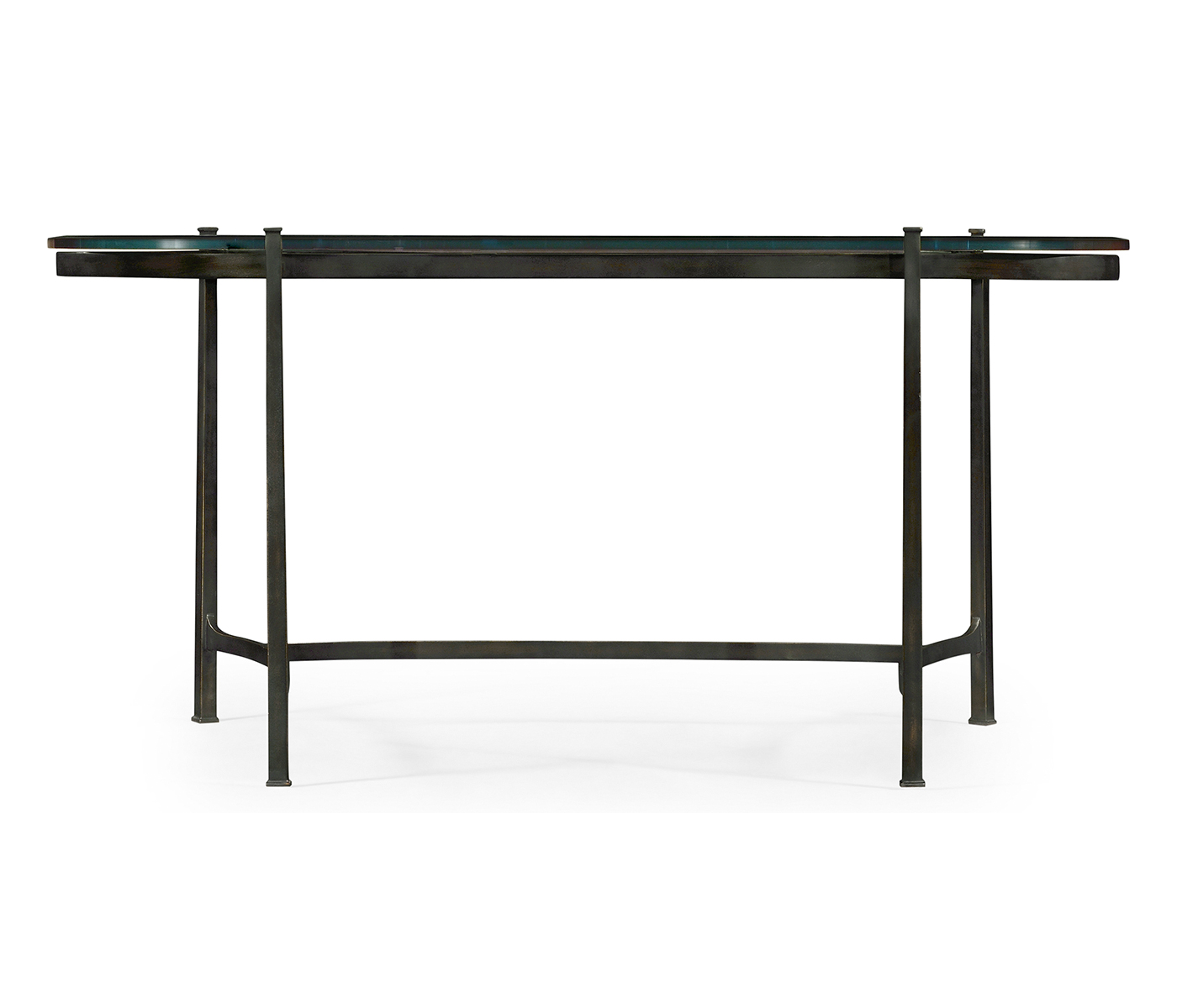 Bronze Kidney Desk with Glass Top