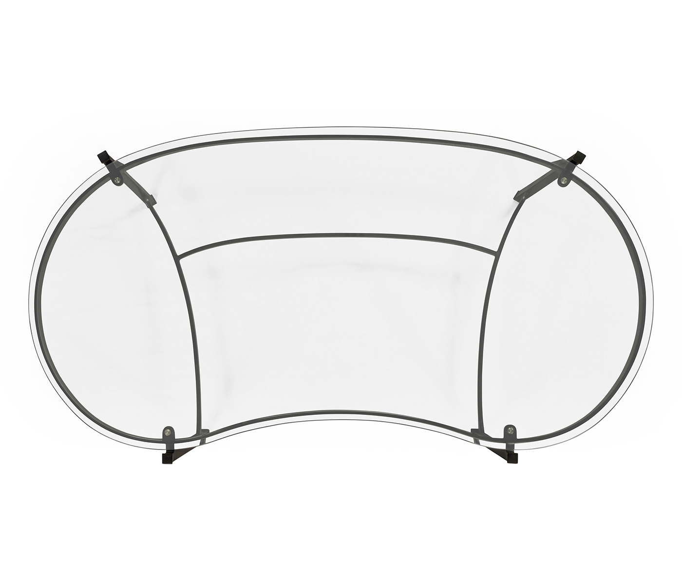 Bronze Kidney Desk with Glass Top