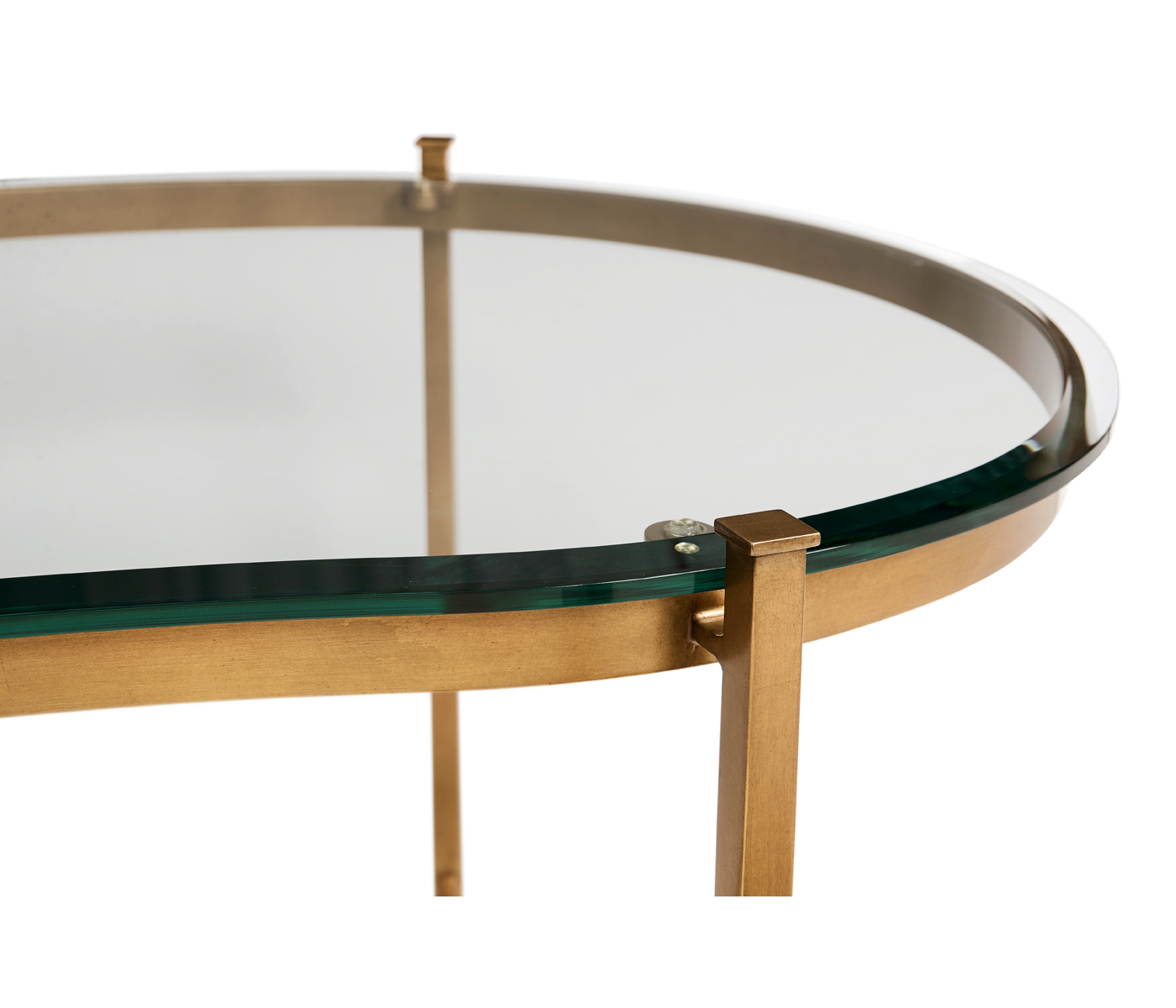 Gilded Kidney Desk with Glass Top