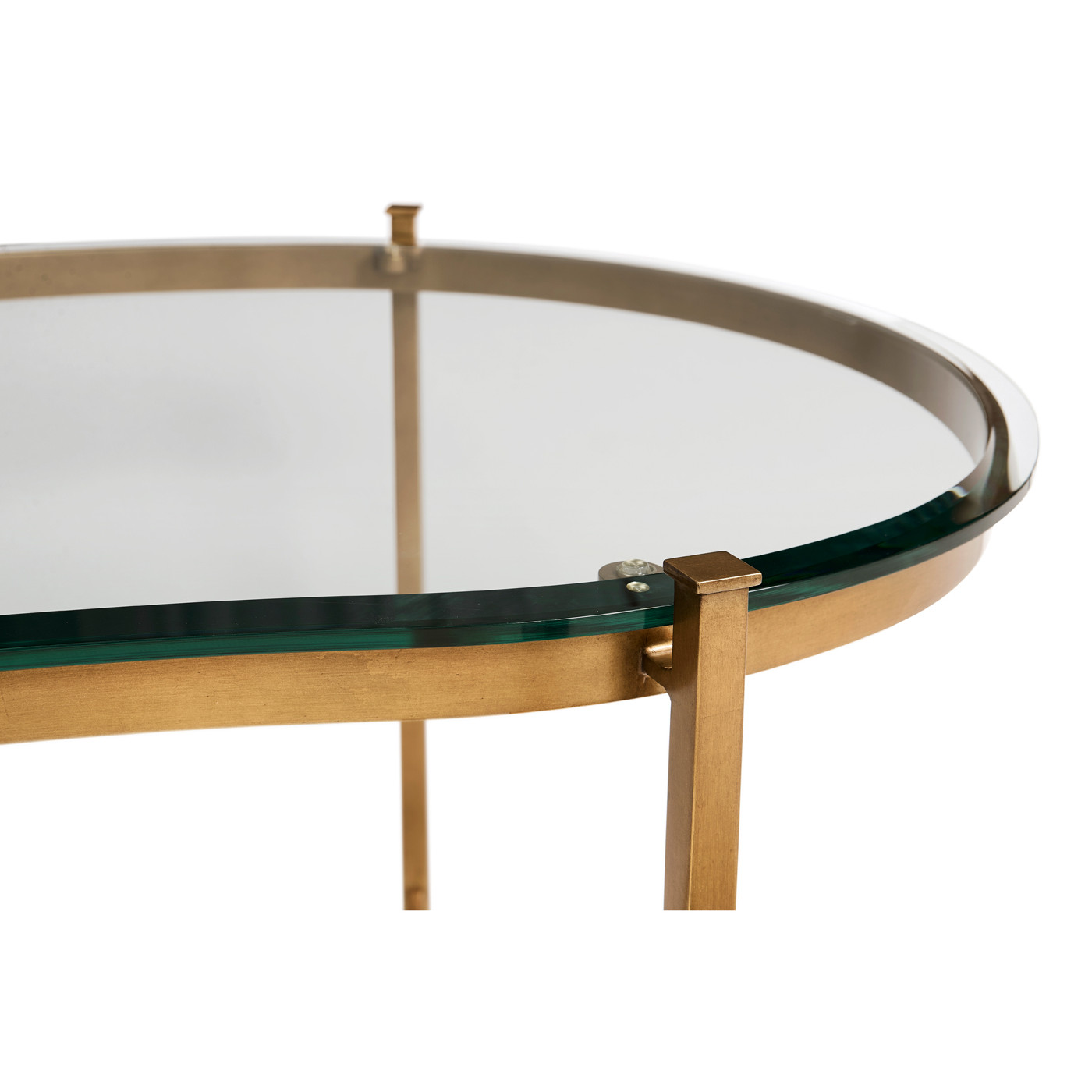 Gilded Kidney Desk with Glass Top