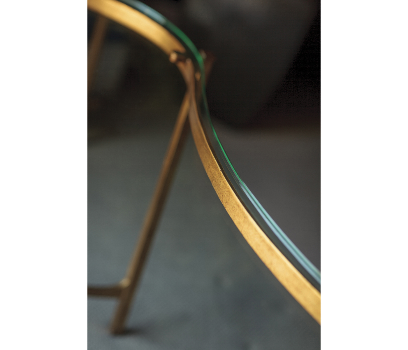 Gilded Kidney Desk with Glass Top