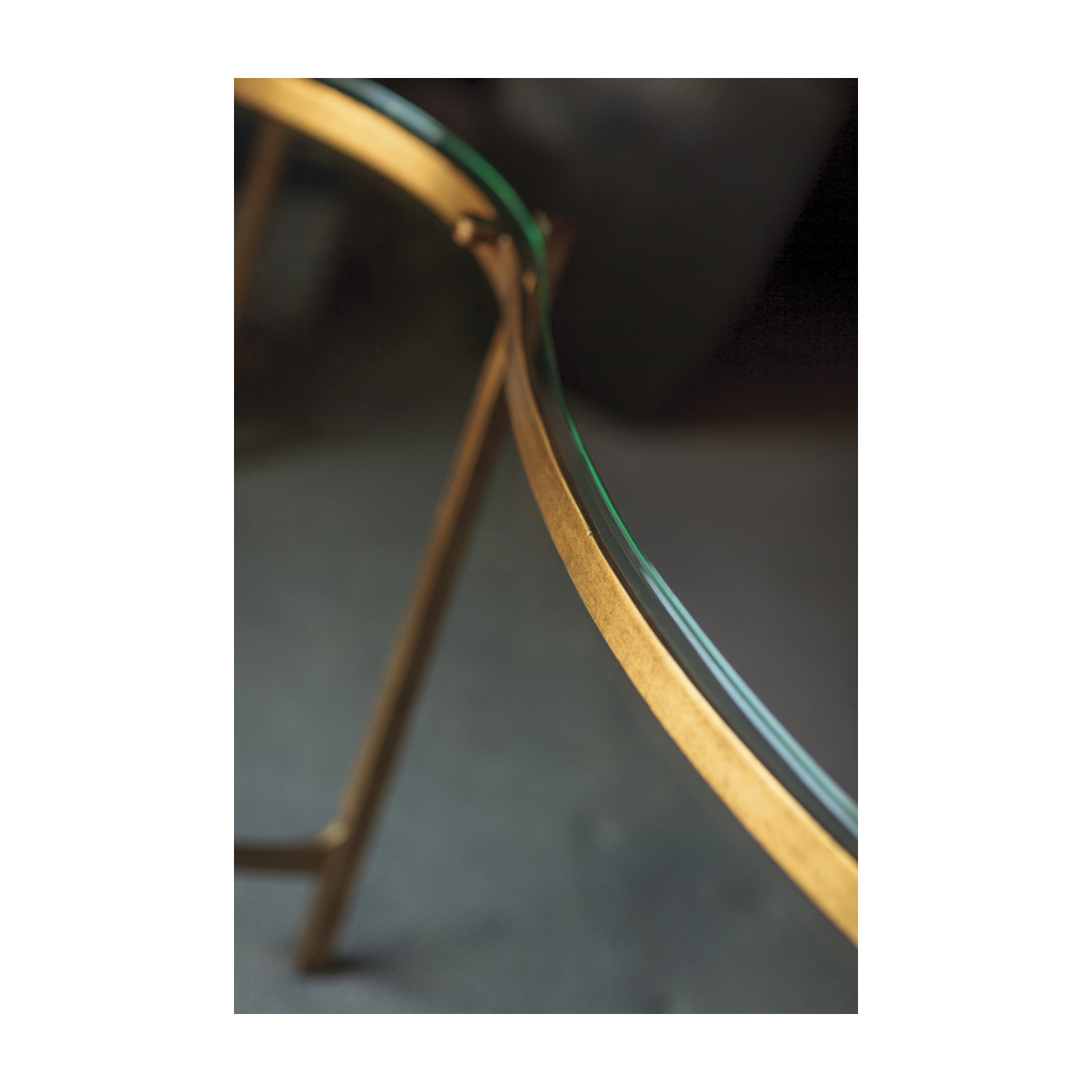 Gilded Kidney Desk with Glass Top