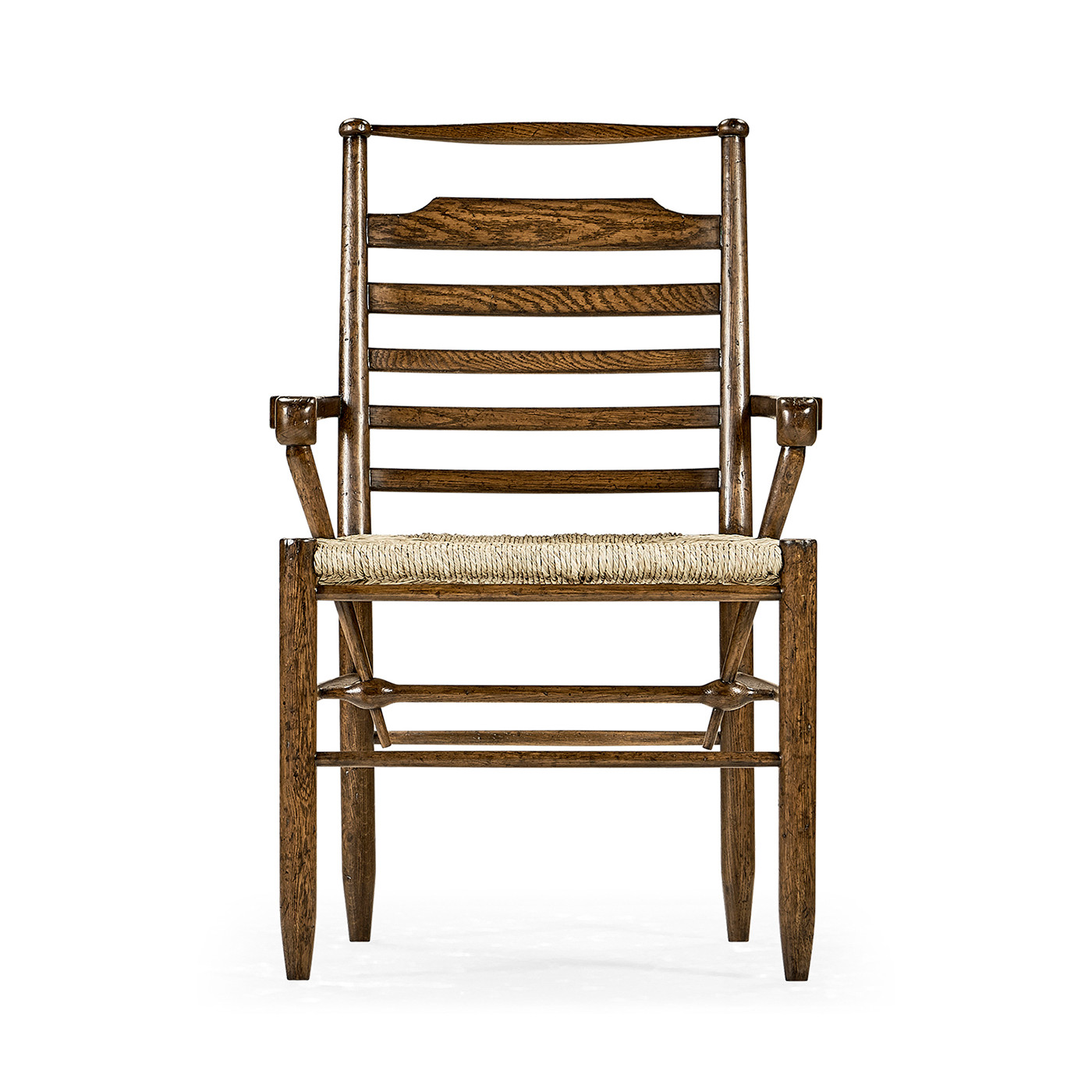 Dark Oak Ladder Back Country Arm Chair