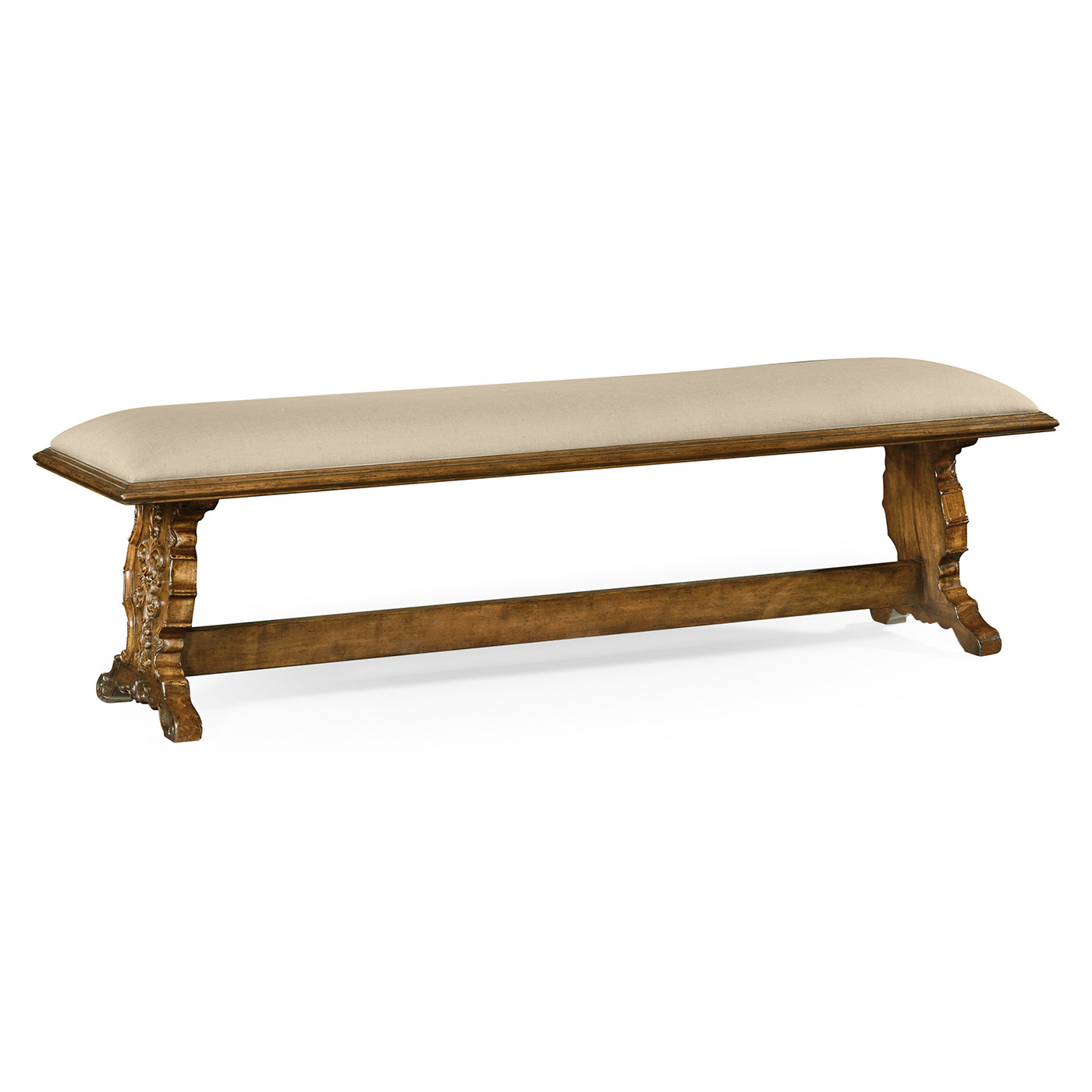 Long portuguese style argentinian walnut bench