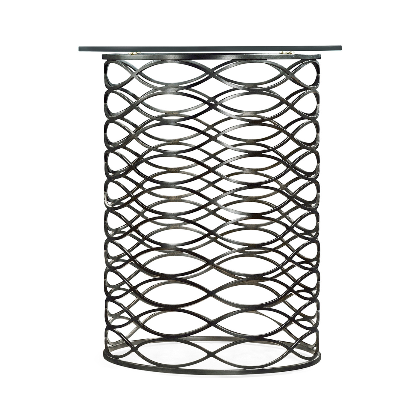 Interlaced Bronze & Glass Side Table