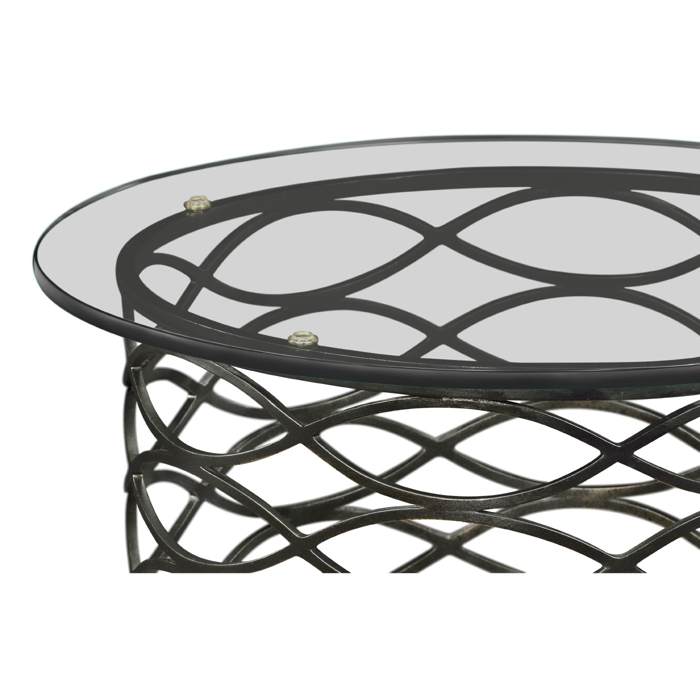 Interlaced Bronze & Glass Side Table