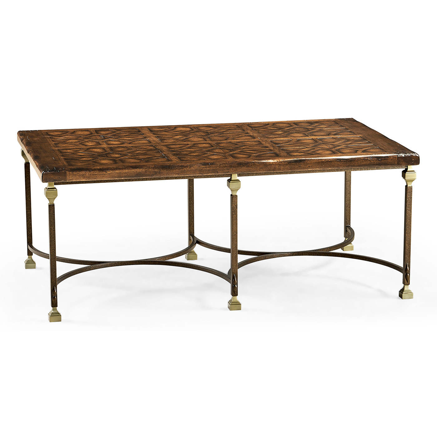 Argentinian Walnut Parquetry & Iron Coffee Table