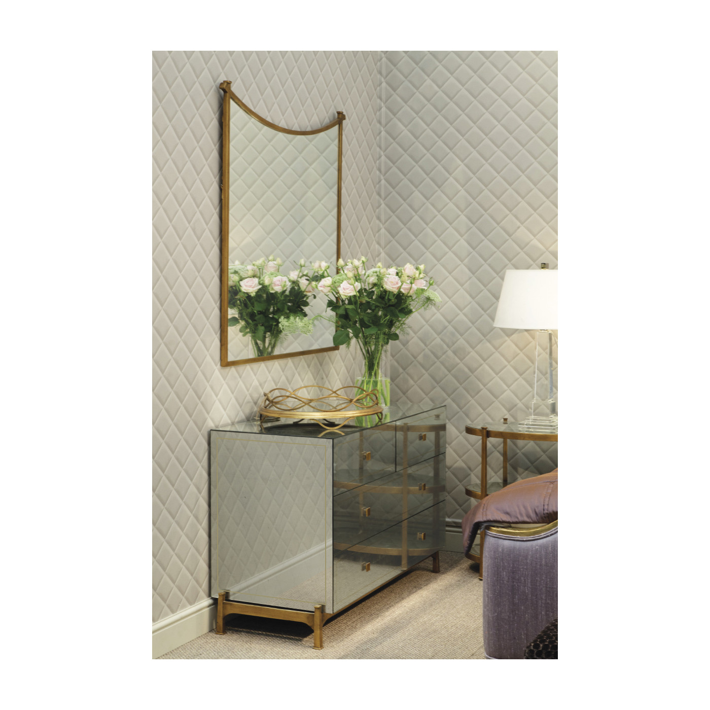 Green Faux Shagreen & Gilded Iron Circular Tray