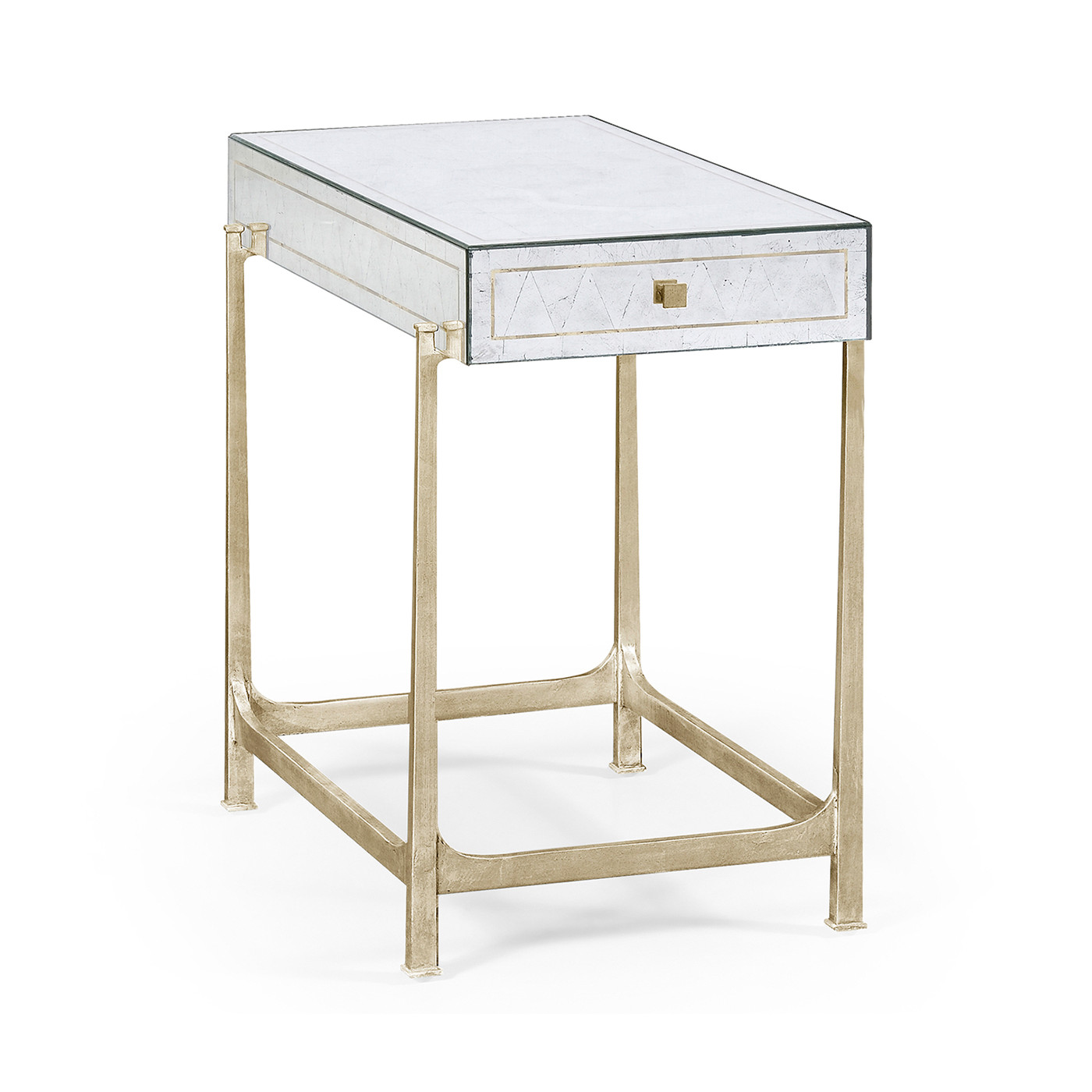 Églomisé & Silver Iron Box Top Side Table