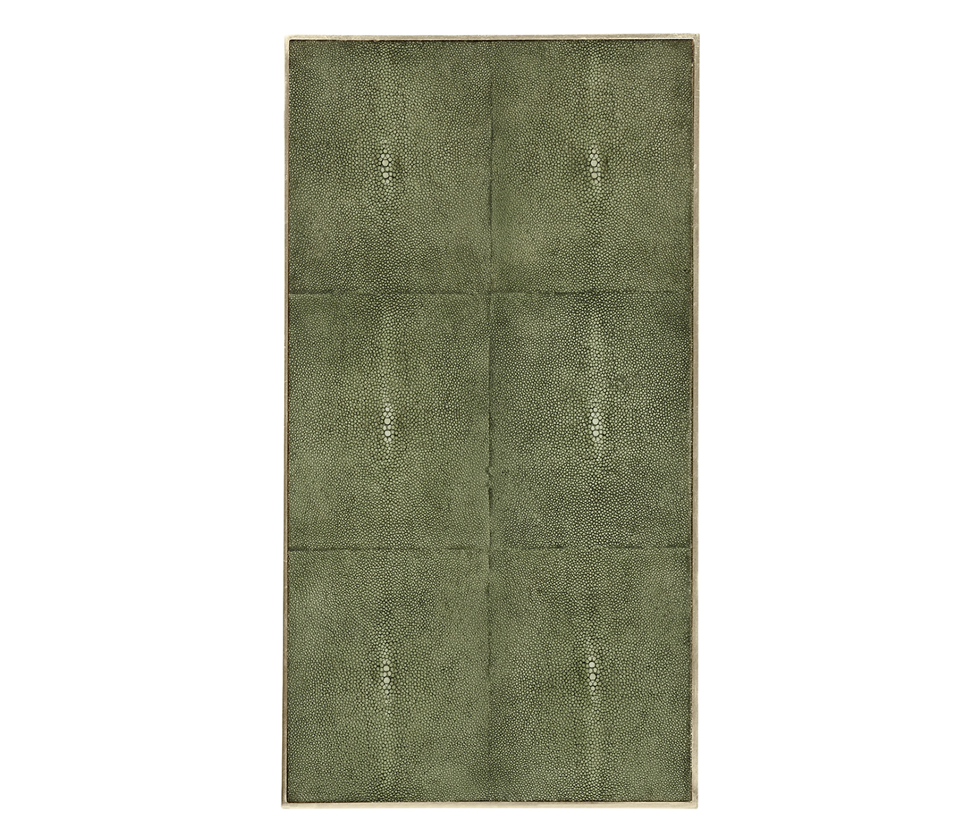 Green Faux Shagreen Silver Side Table