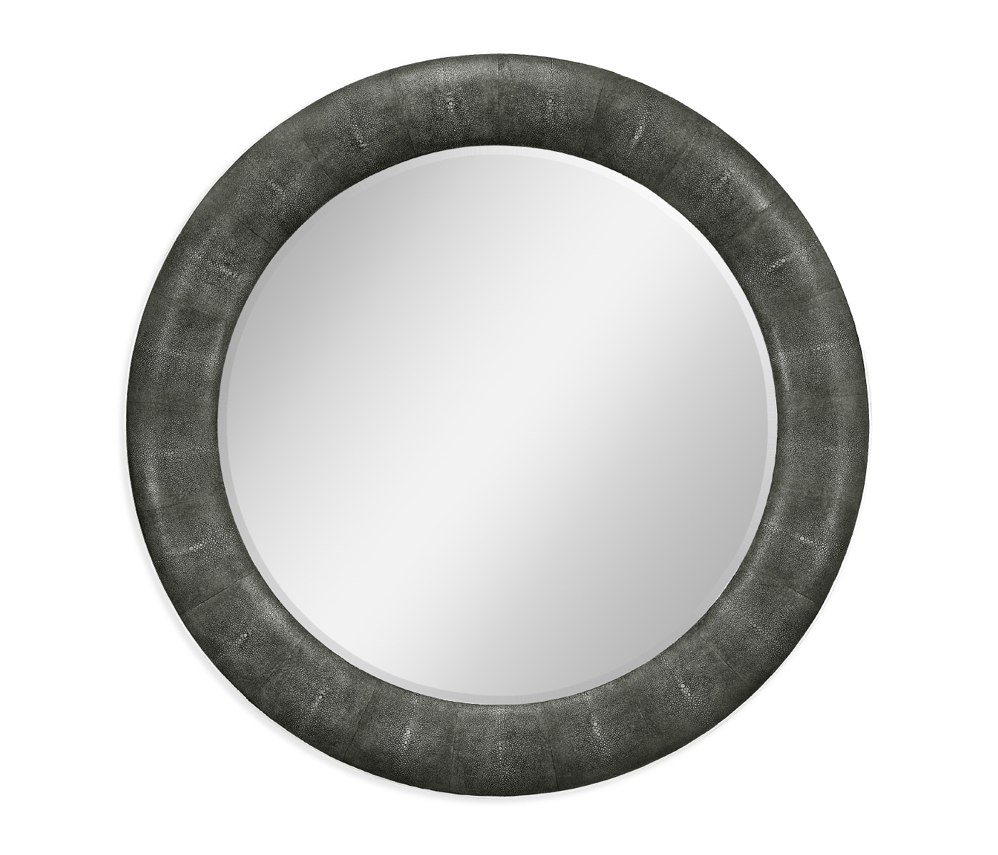 Anthracite Faux Shagreen Circular Mirror