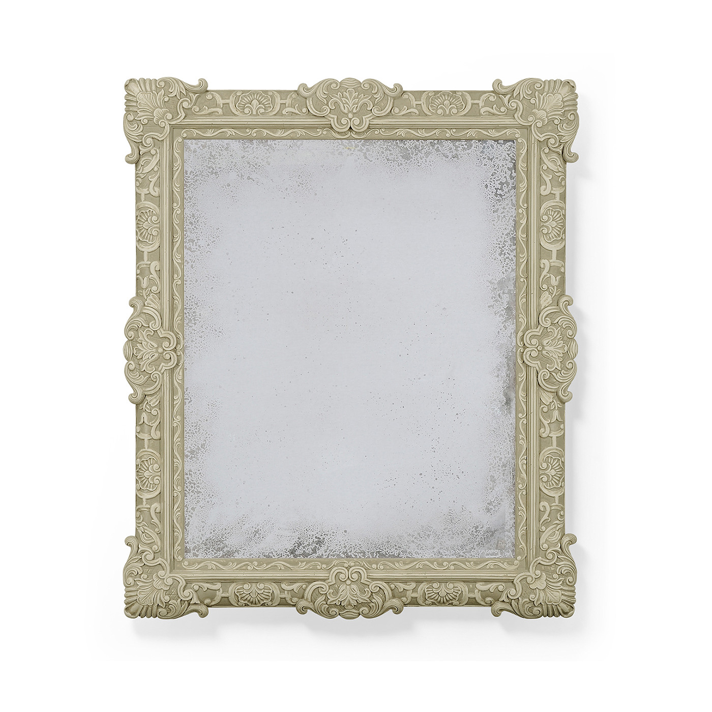French Style Grisaille Mirror with Distressed Silvering