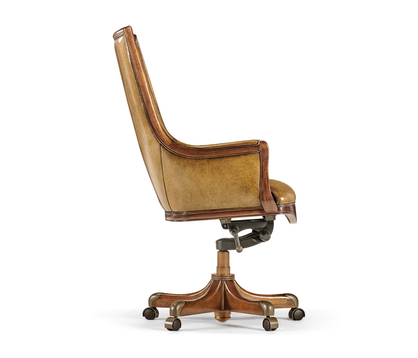 Edwardian High Backed Walnut Office Chair