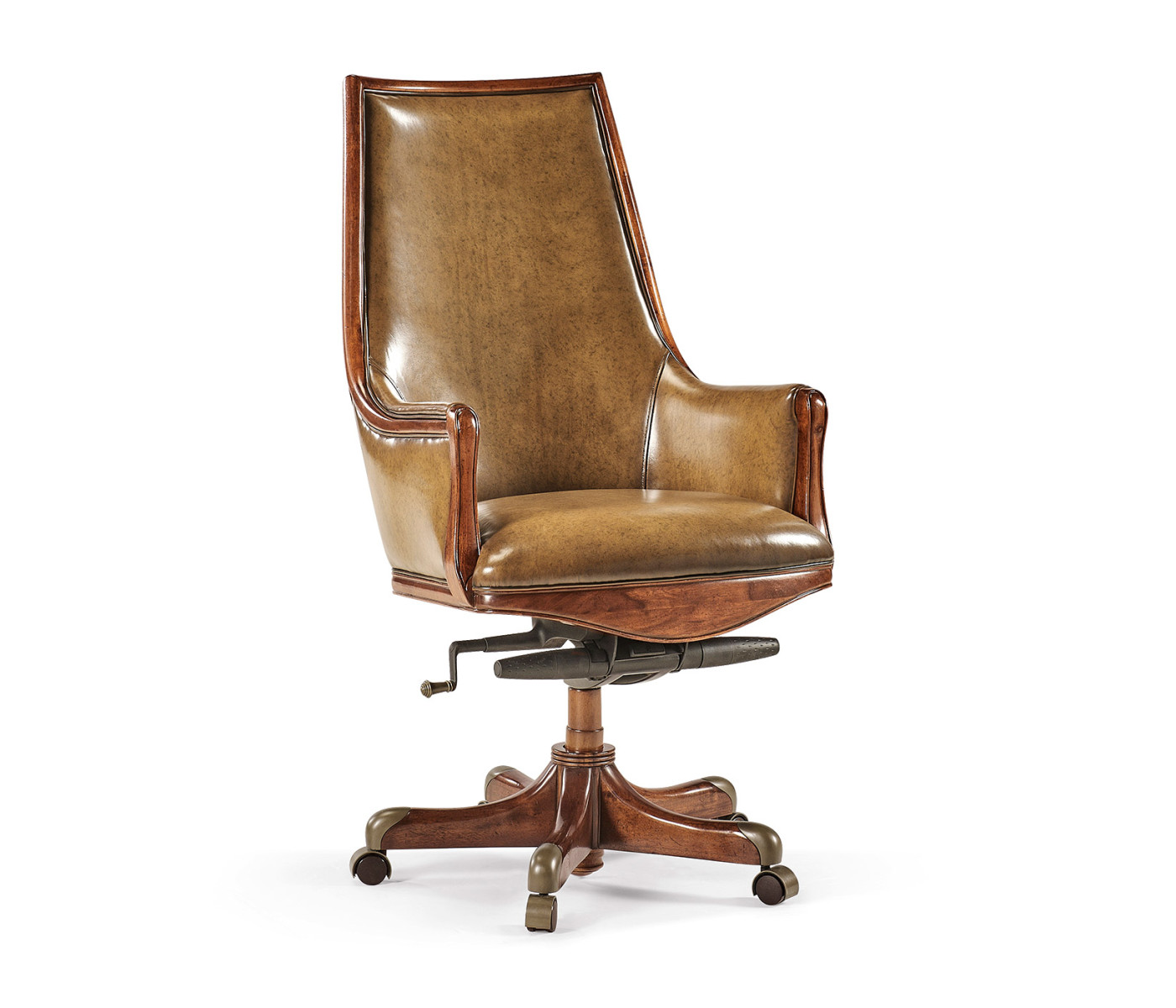 Edwardian High Backed Walnut Office Chair