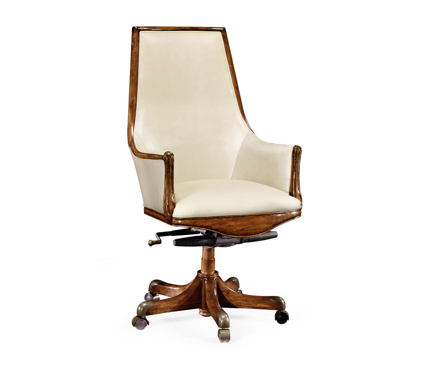 Edwardian High Backed Walnut Office Chair