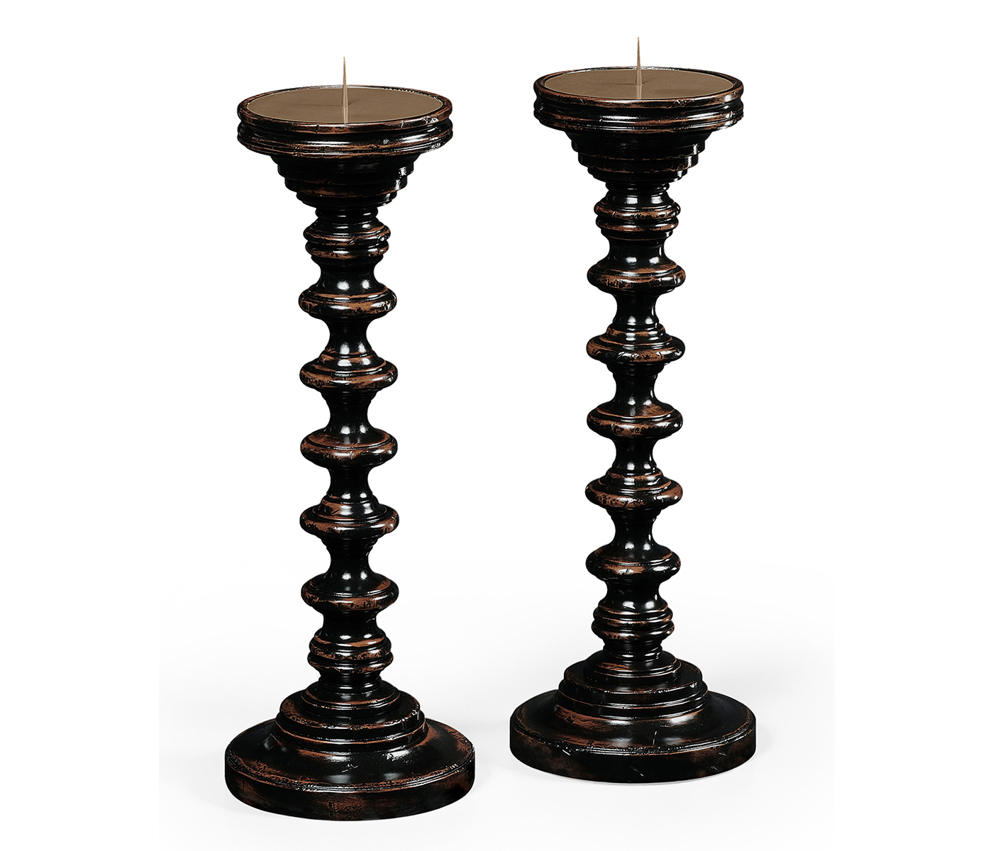 Pair of Turned Ebonised Candlesticks