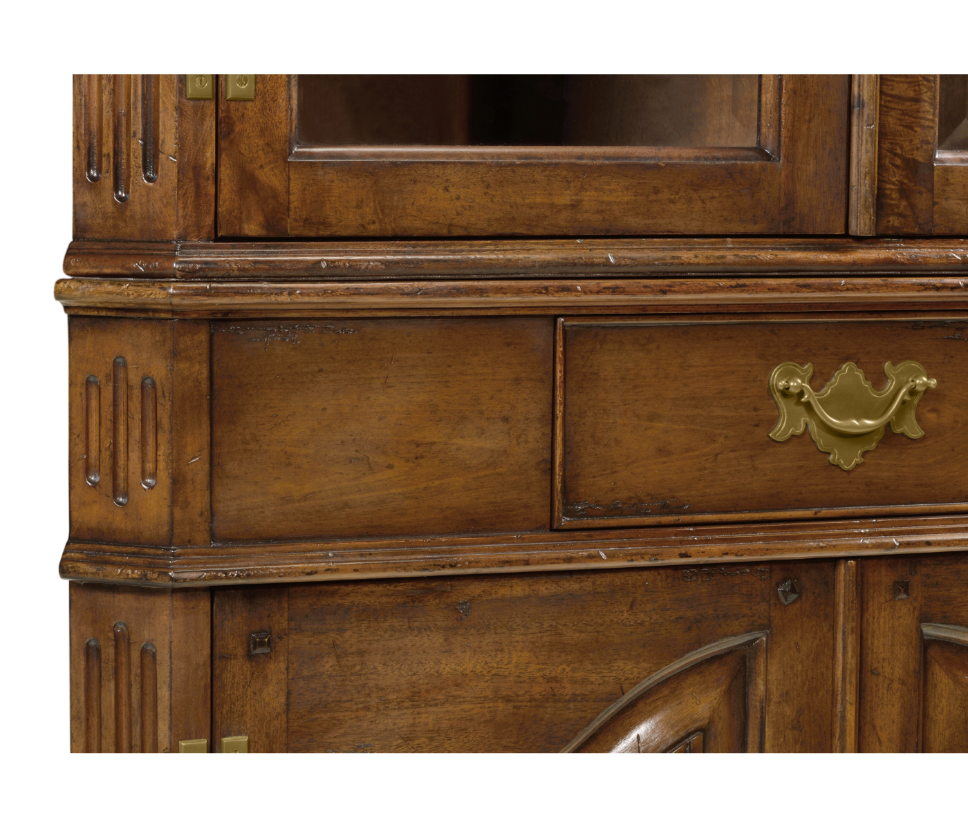 Walnut queen Anne style corner cabinet