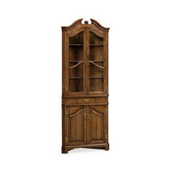 Walnut queen Anne style corner cabinet
