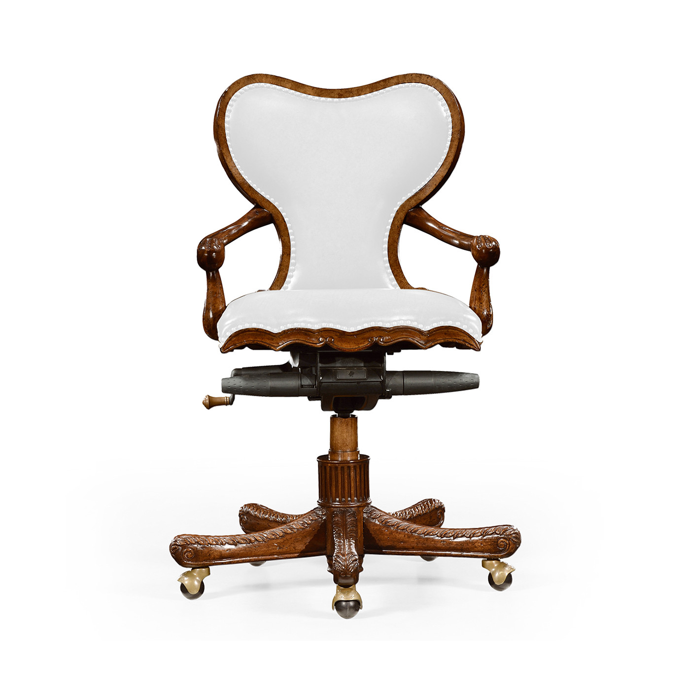 Double Lobed Shaped Mahogany Office Chair