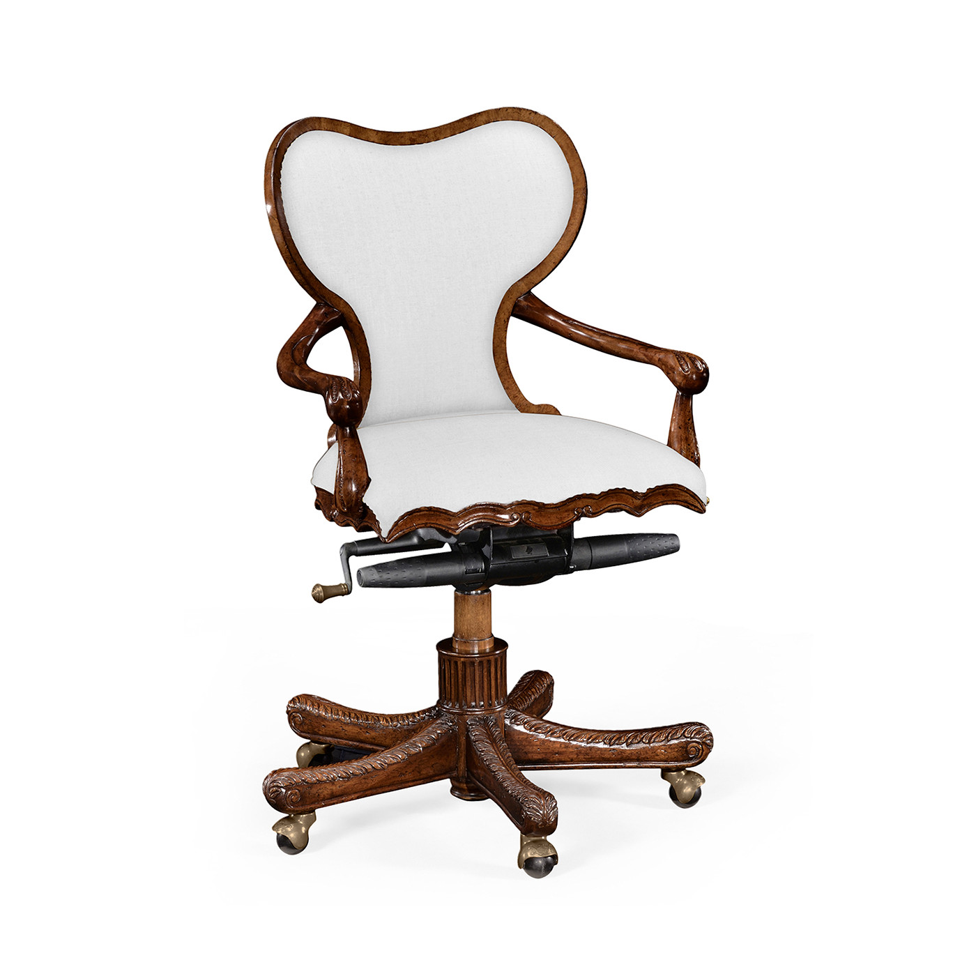 Double Lobed Shaped Mahogany Office Chair