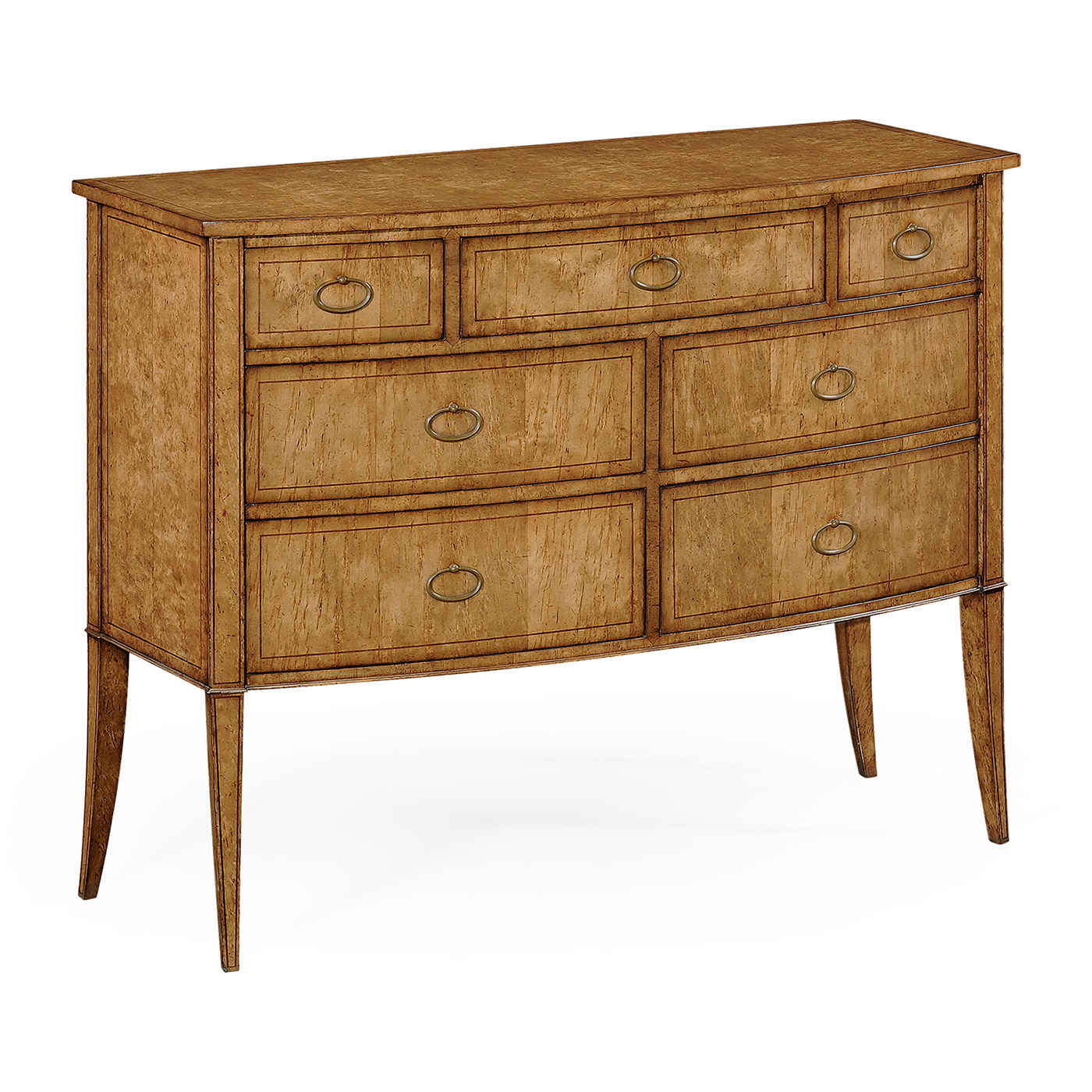 Biedermeier bow front chest of drawers (Birch)