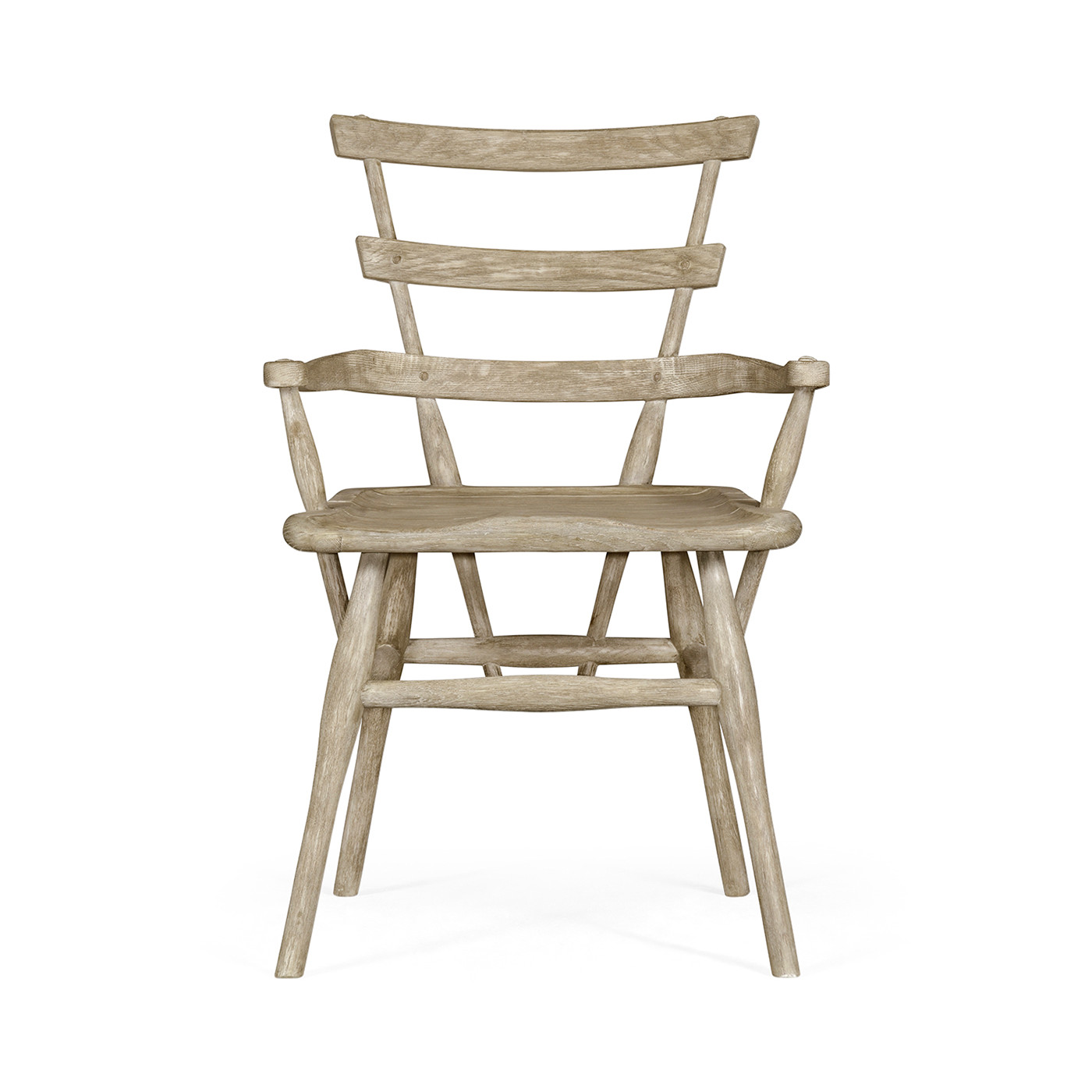 Country Style Grey Oak Arm Chair with Cushion