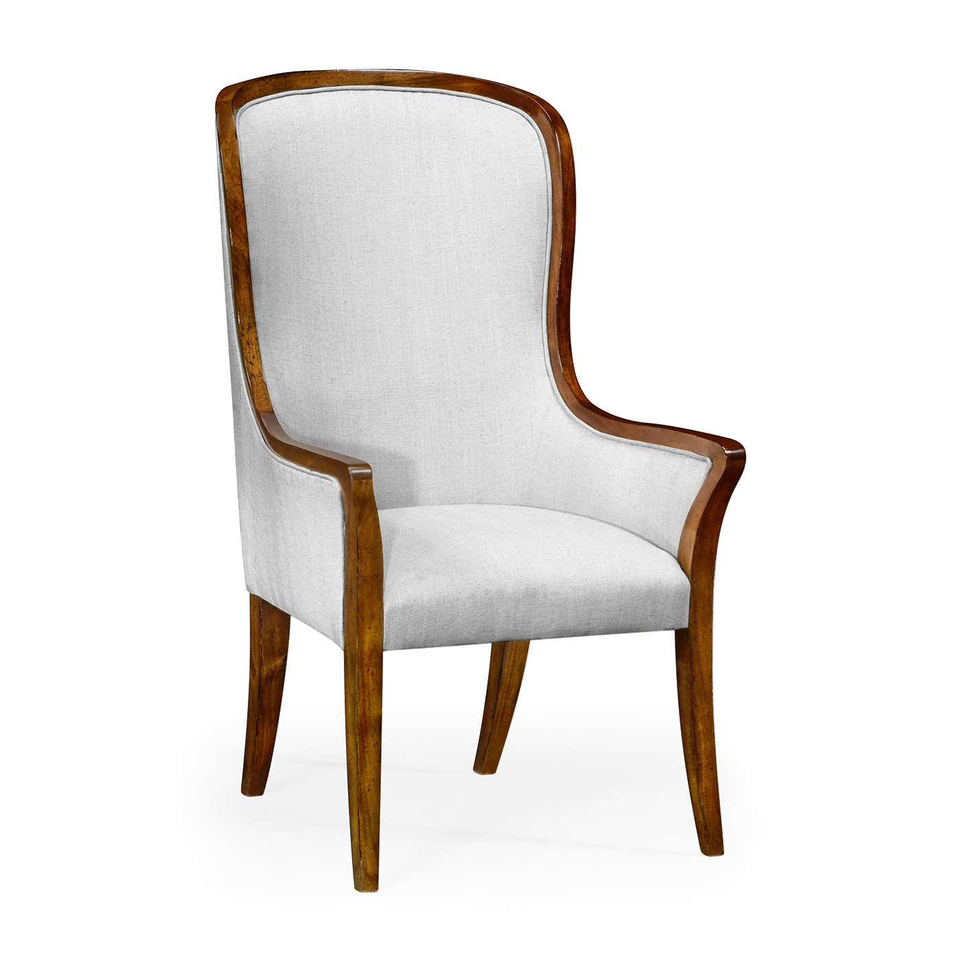 High Curved Back Walnut Dining Arm Chair
