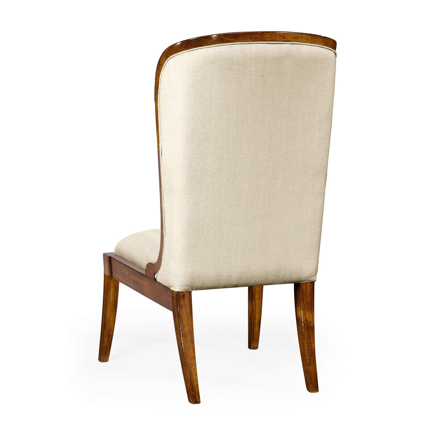 High Curved Back Walnut Dining Side Chair