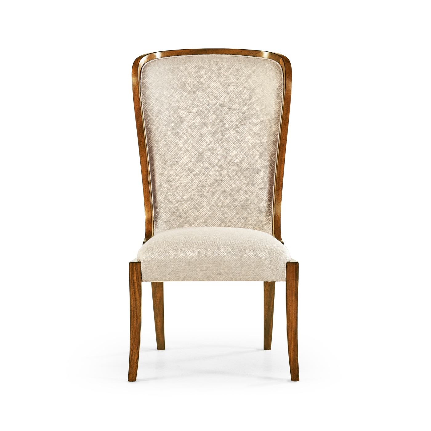 High Curved Back Walnut Dining Side Chair