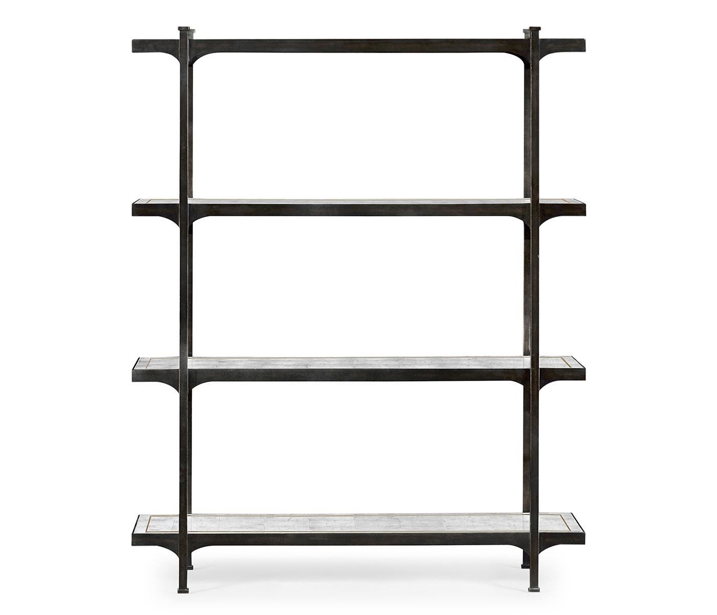 Églomisé & Bronze Iron Four Tier-Étagère