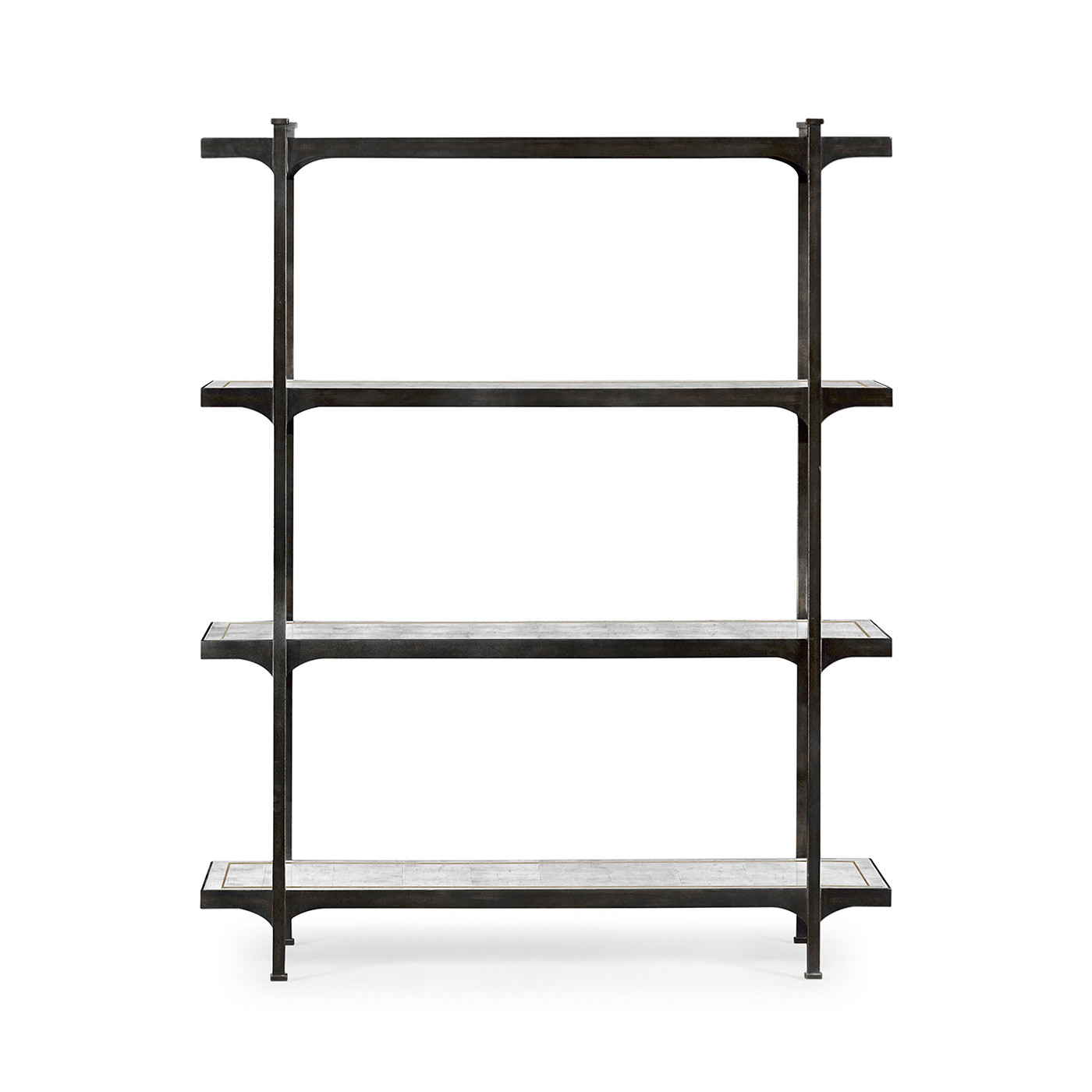 Églomisé & Bronze Iron Four Tier-Étagère