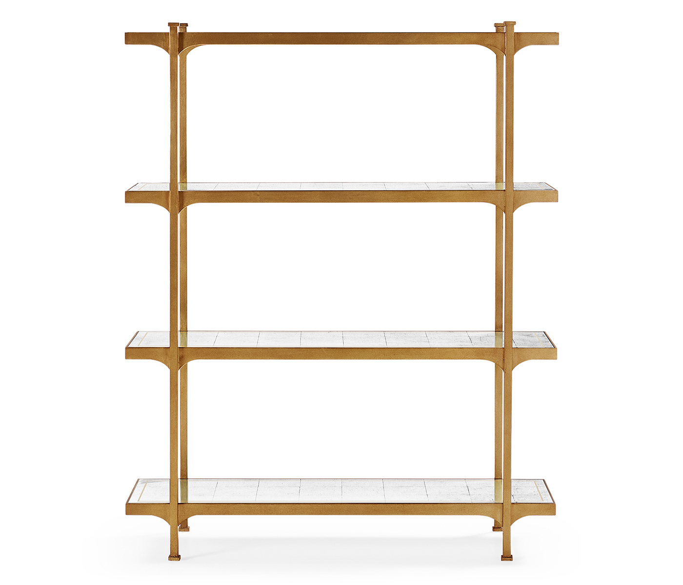 Églomisé & Gilded Iron Four-Tier Étagère