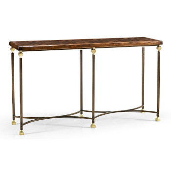 Argentinian Walnut Parquetry & Iron Console