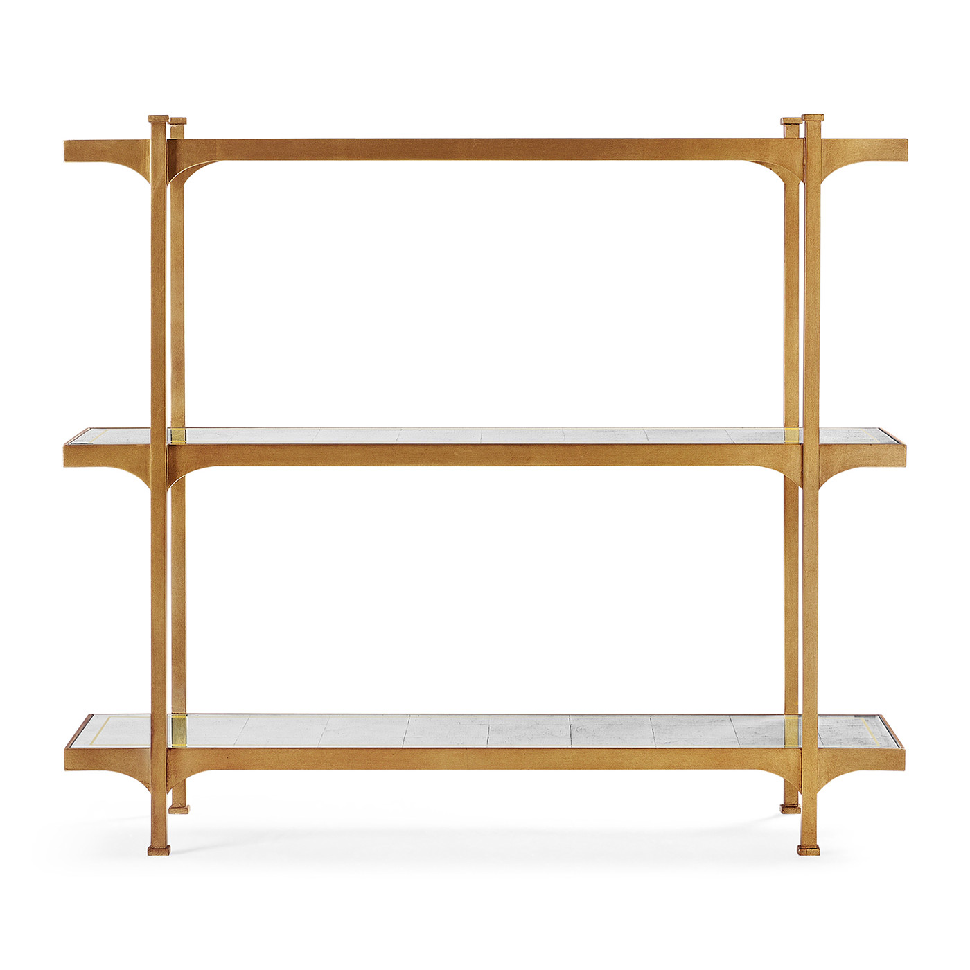 Églomisé & Gilded Iron Three-Tier Étagère